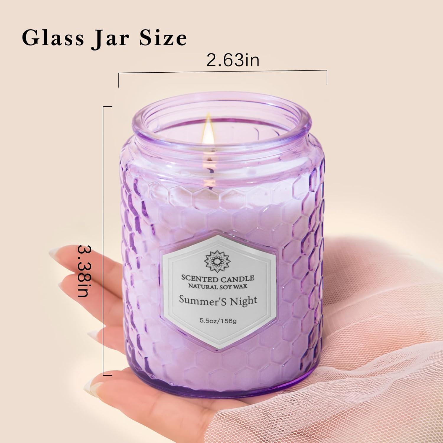 Juego de 6 Velas Aromáticas de Soja Moradas - 240 Horas