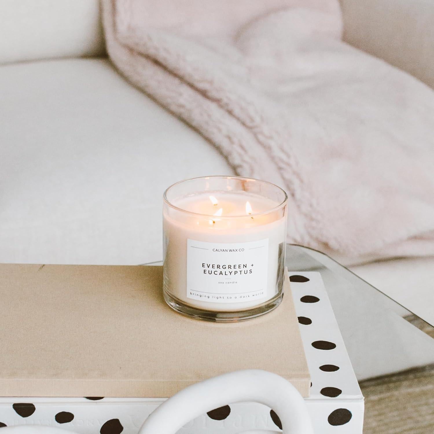 Vela Aromática de Soja Calyan Wax Co. 3 Mechas Mar y Cítricos 422.5g