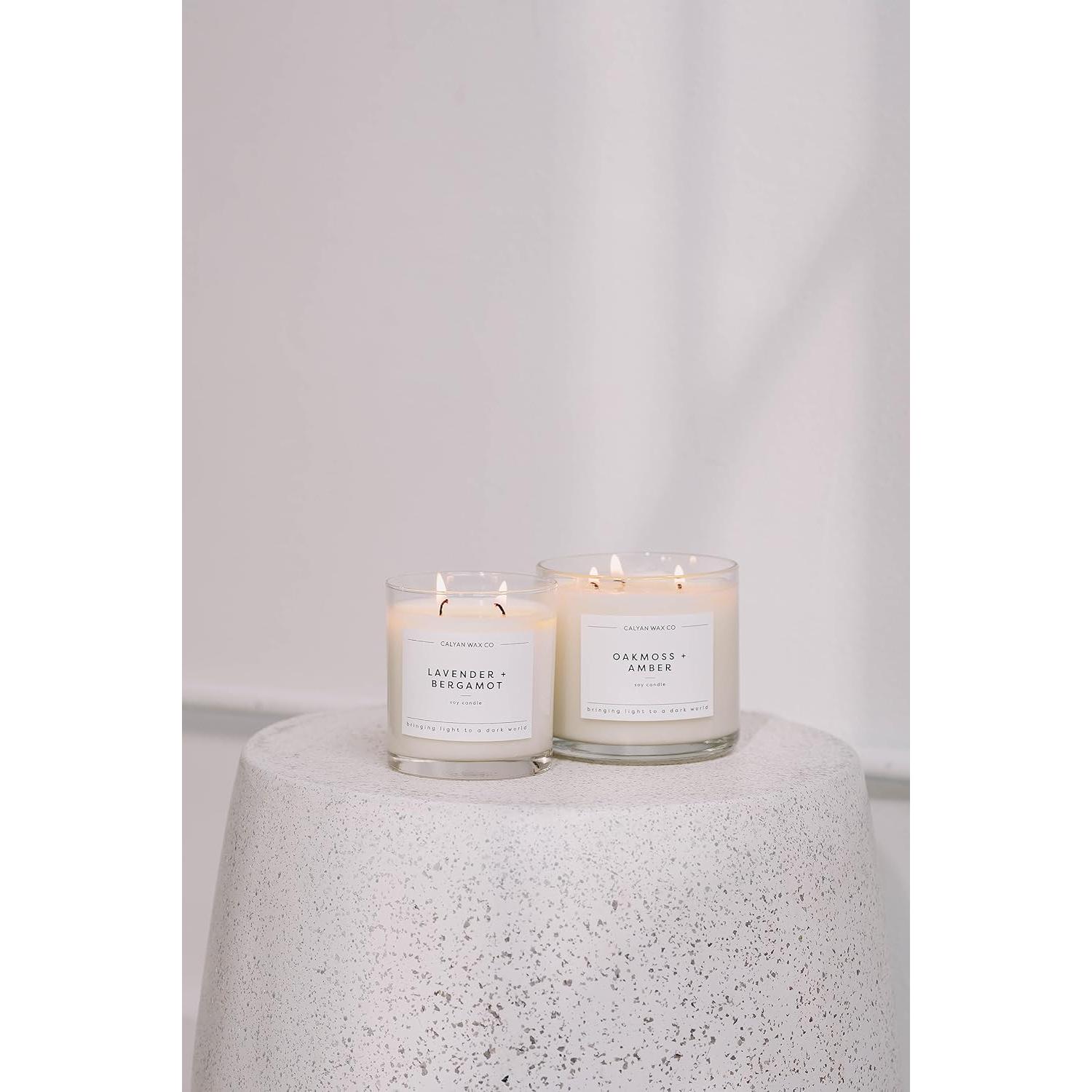 Vela Aromática de Soja Calyan Wax Co. 3 Mechas Mar y Cítricos 422.5g