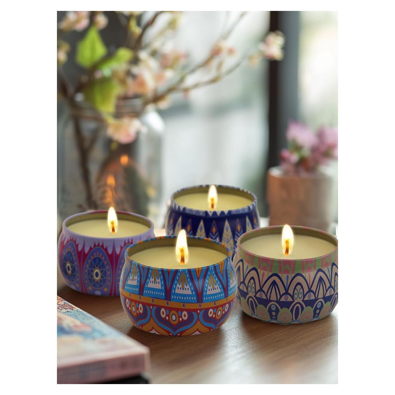 Set de 4 Velas Aromáticas LIVILLA de Cera de Soja 125g