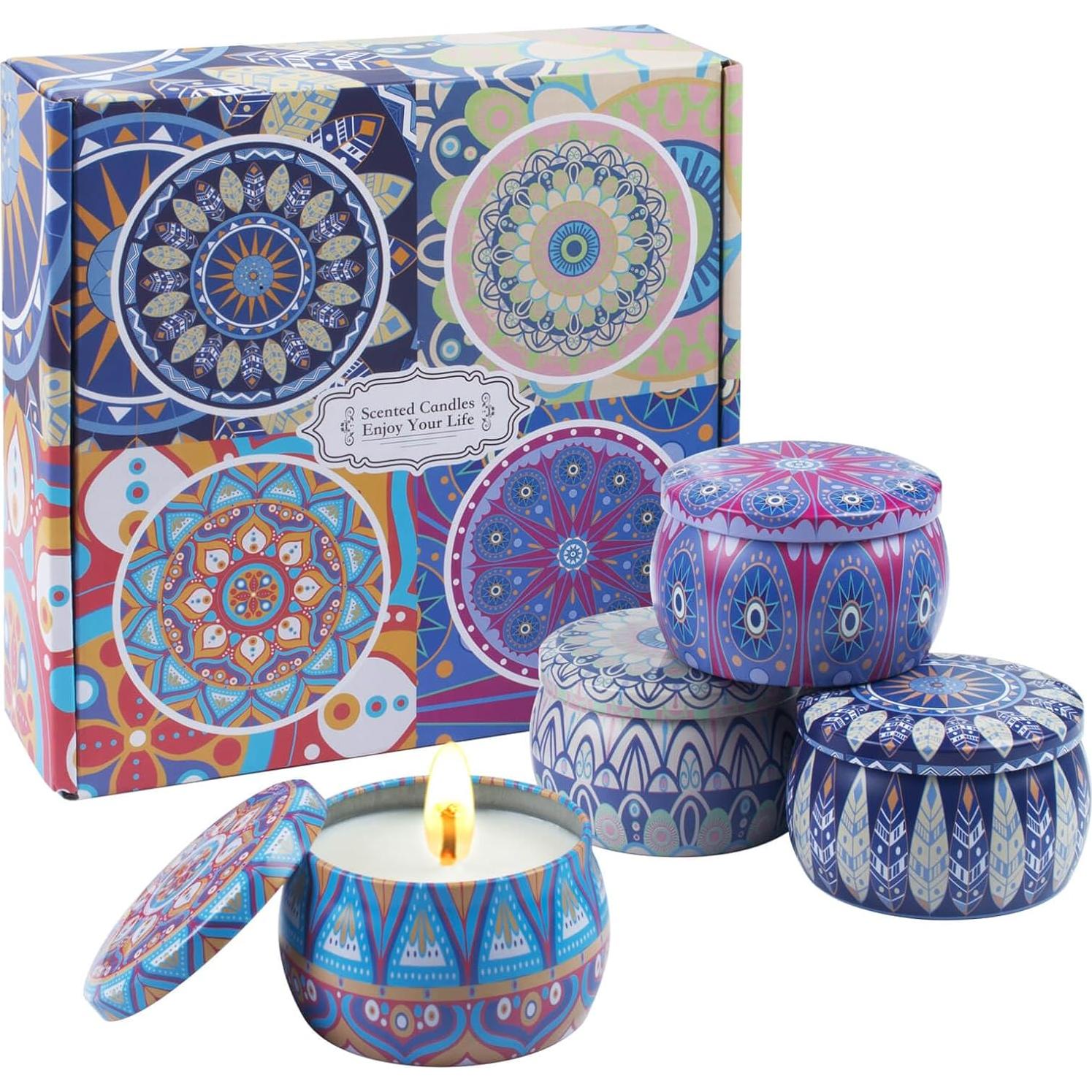 Set de 4 Velas Aromáticas LIVILLA de Cera de Soja 125g