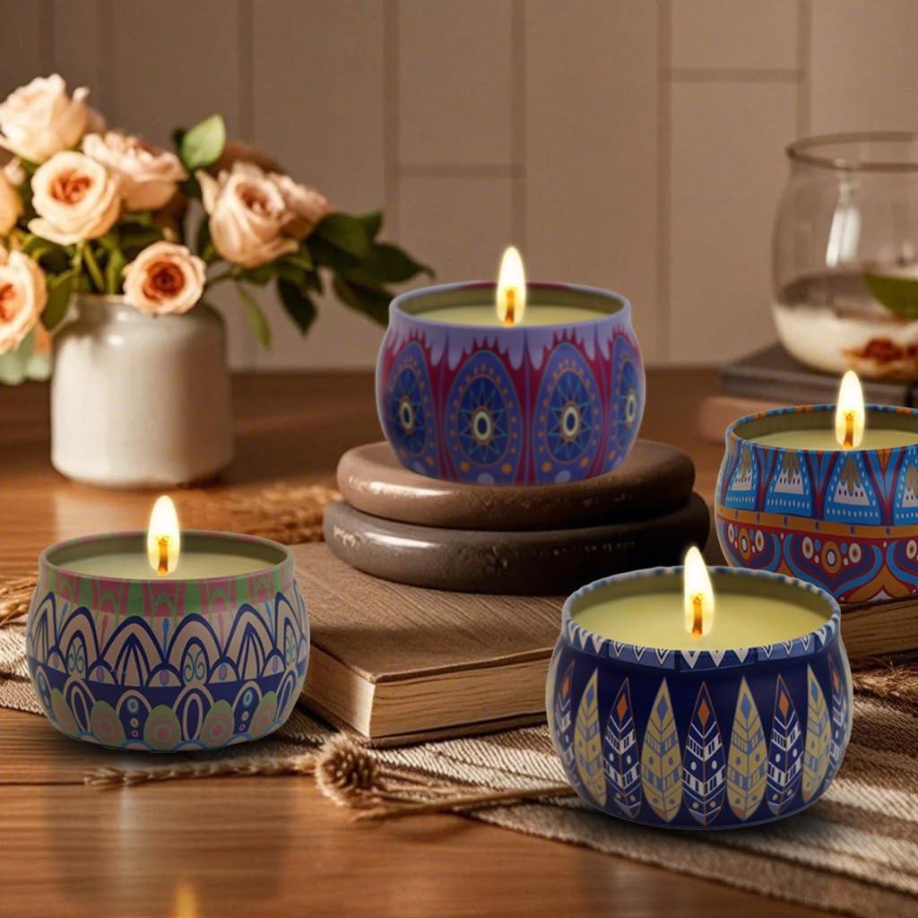 Set de 4 Velas Aromáticas LIVILLA de Cera de Soja 125g