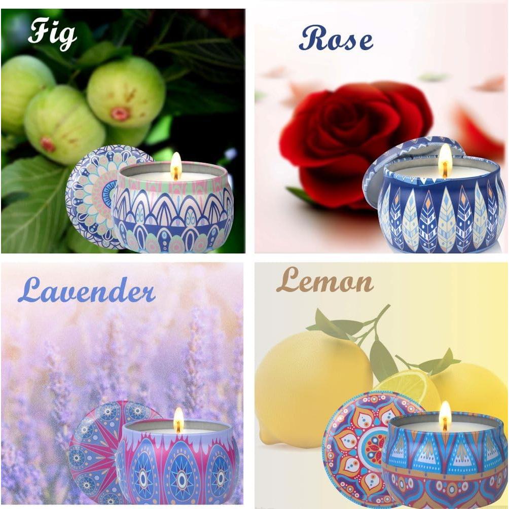 Set de 4 Velas Aromáticas LIVILLA de Cera de Soja 125g