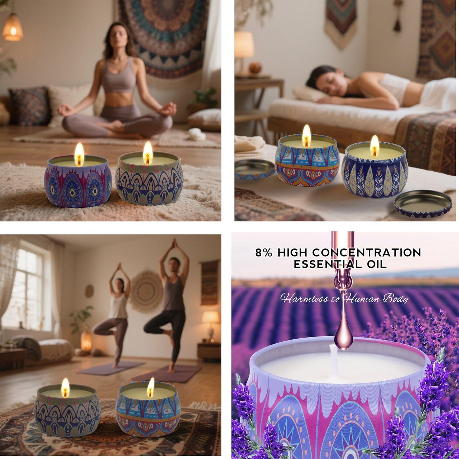 Set de 4 Velas Aromáticas LIVILLA de Cera de Soja 125g