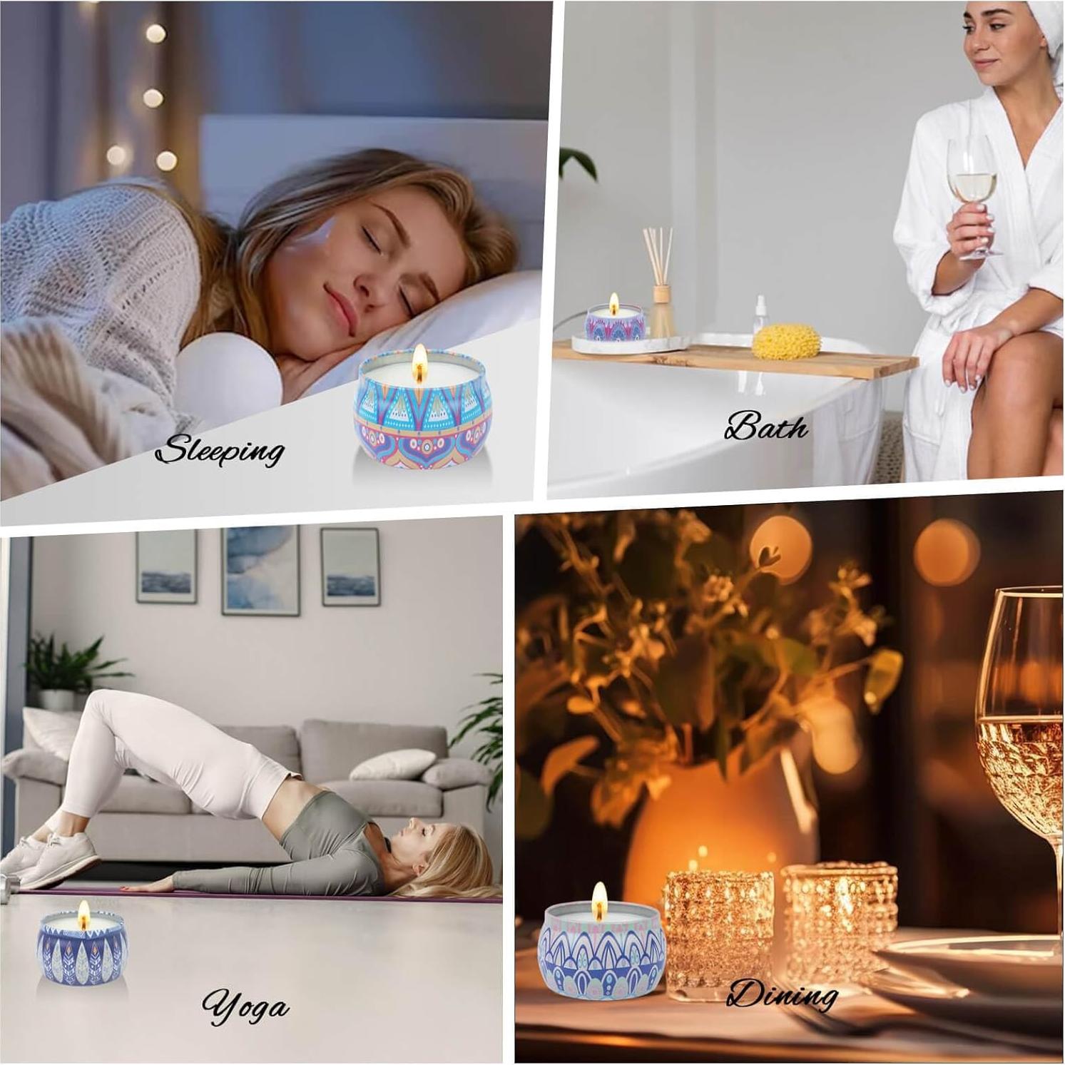 Set de 4 Velas Aromáticas LIVILLA de Cera de Soja 125g