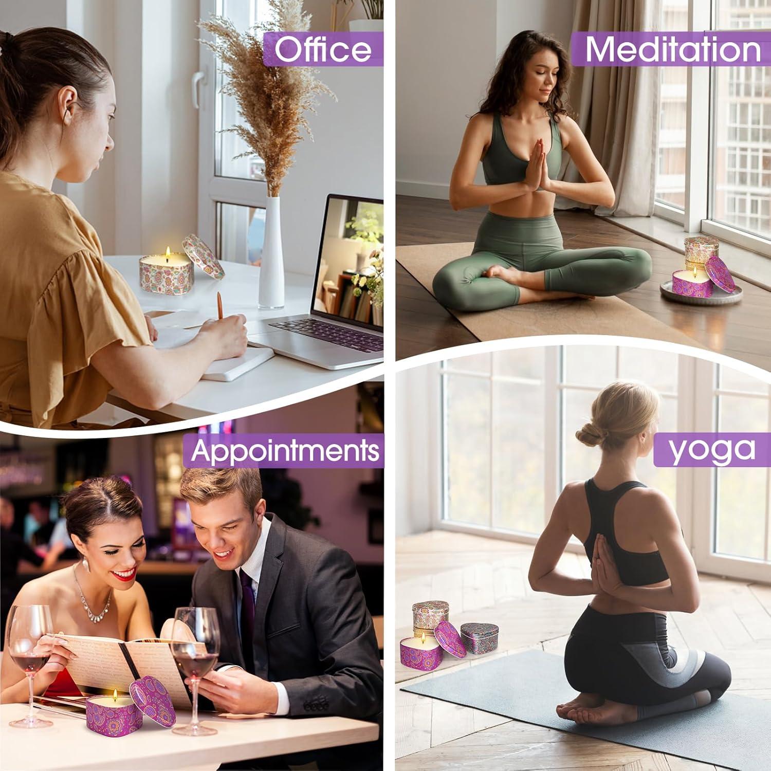 Set de 4 Velas Aromáticas WarmEmbrace - Lavanda, Vainilla, Sándalo, Limón