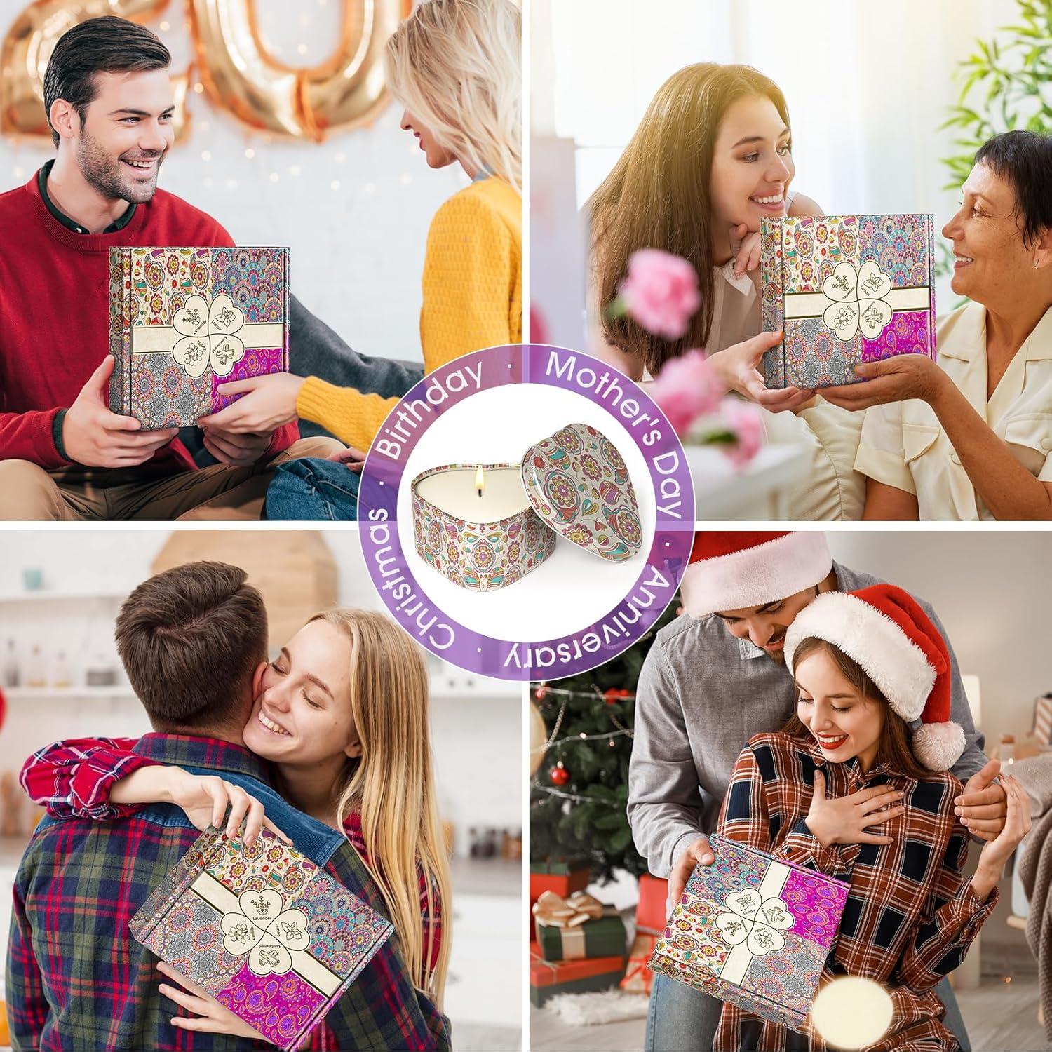 Set de 4 Velas Aromáticas WarmEmbrace - Lavanda, Vainilla, Sándalo, Limón