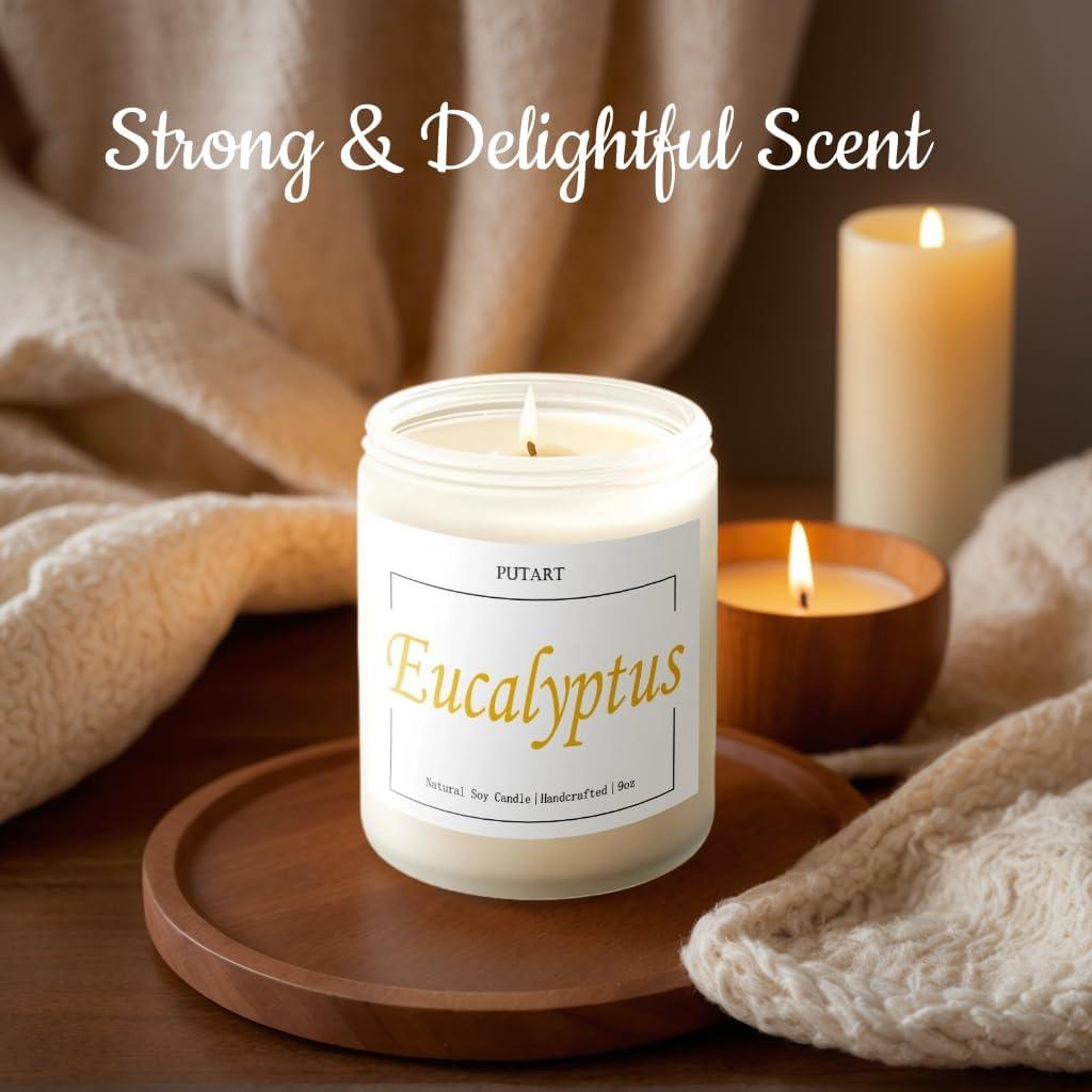 Vela Aromática de Eucalipto y Menta Putart - Cera de Soja 255g