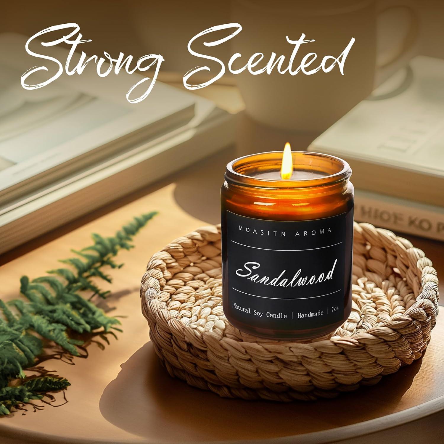 Vela Aromática de Sándalo MOASITN 198g Hecha a Mano