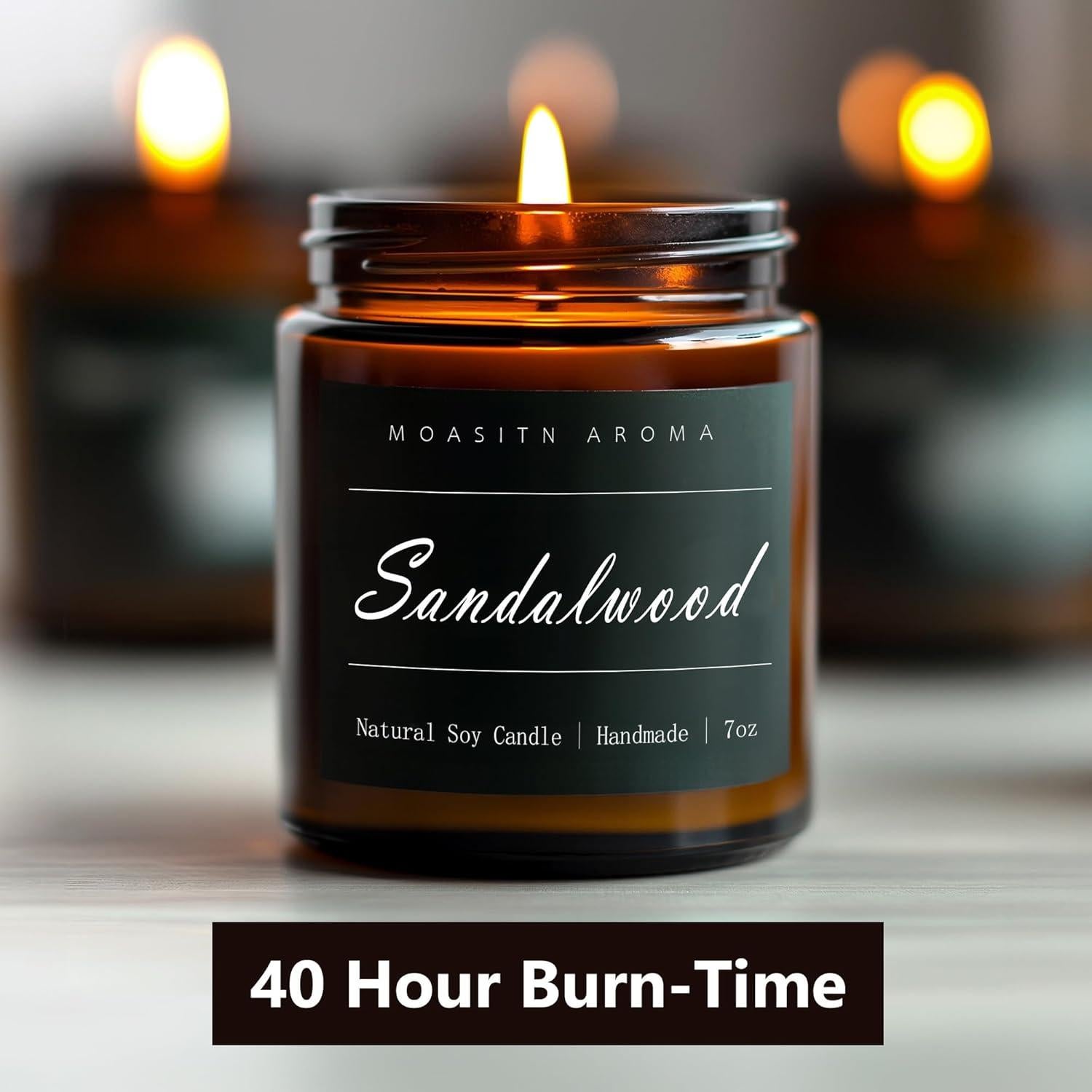 Vela Aromática de Sándalo MOASITN 198g Hecha a Mano