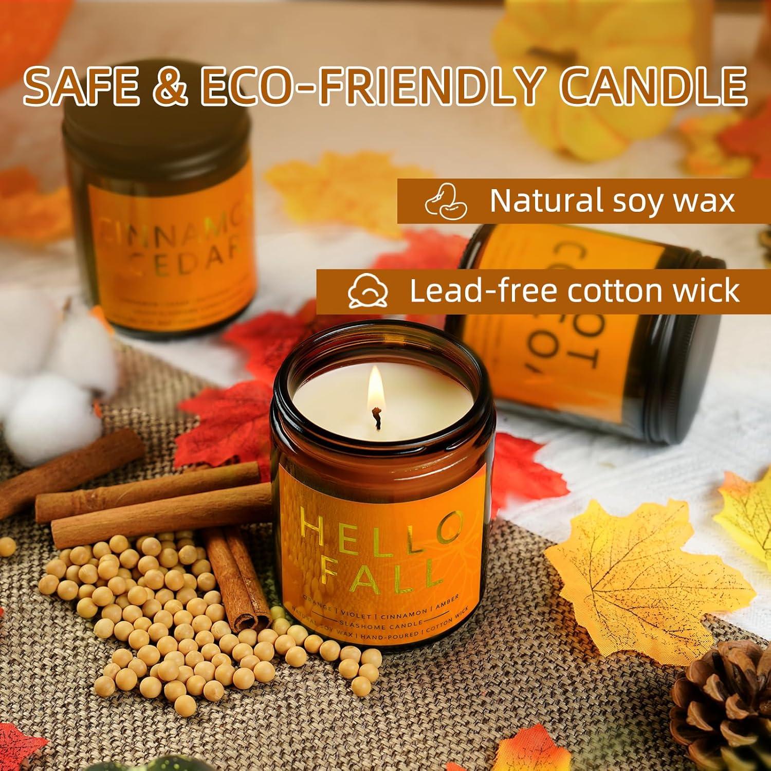 Juego de Velas Aromáticas de Otoño Slashome - 4 Fragancias