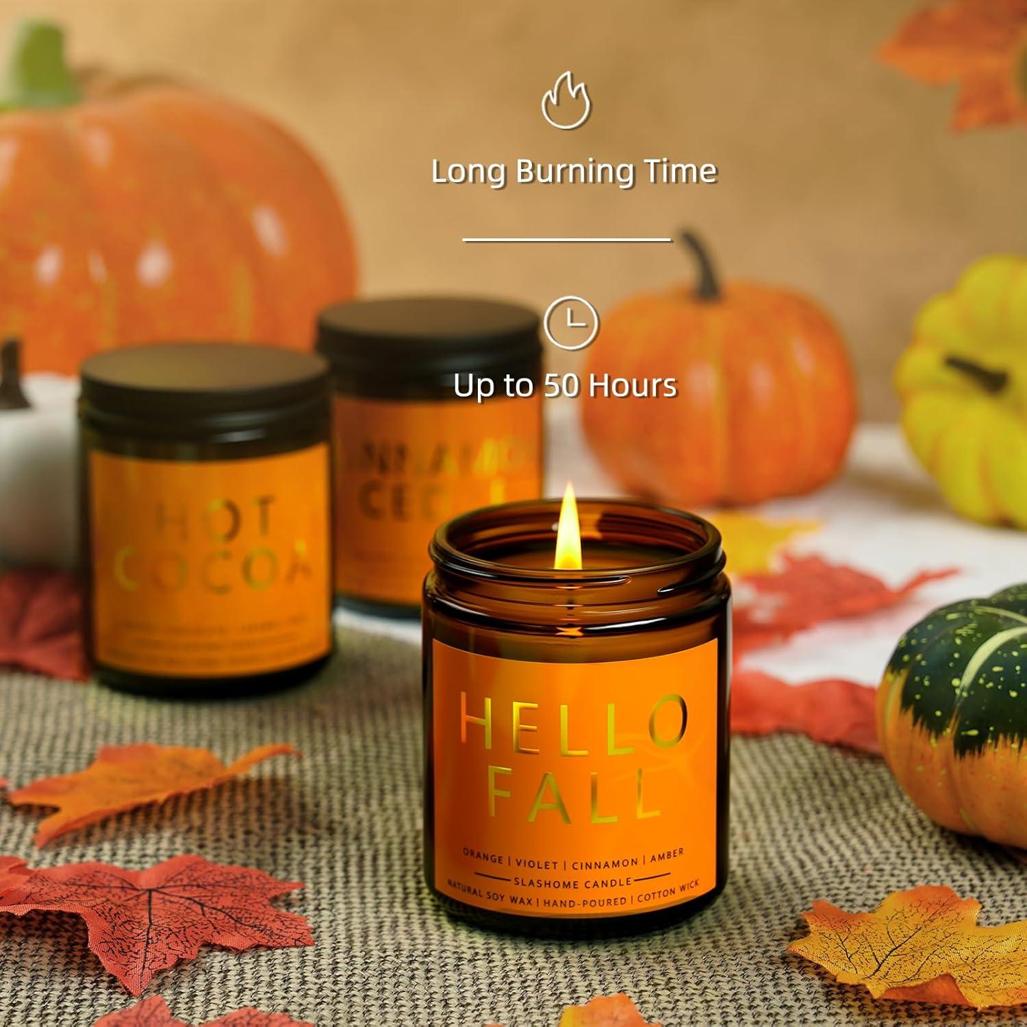 Juego de Velas Aromáticas de Otoño Slashome - 4 Fragancias