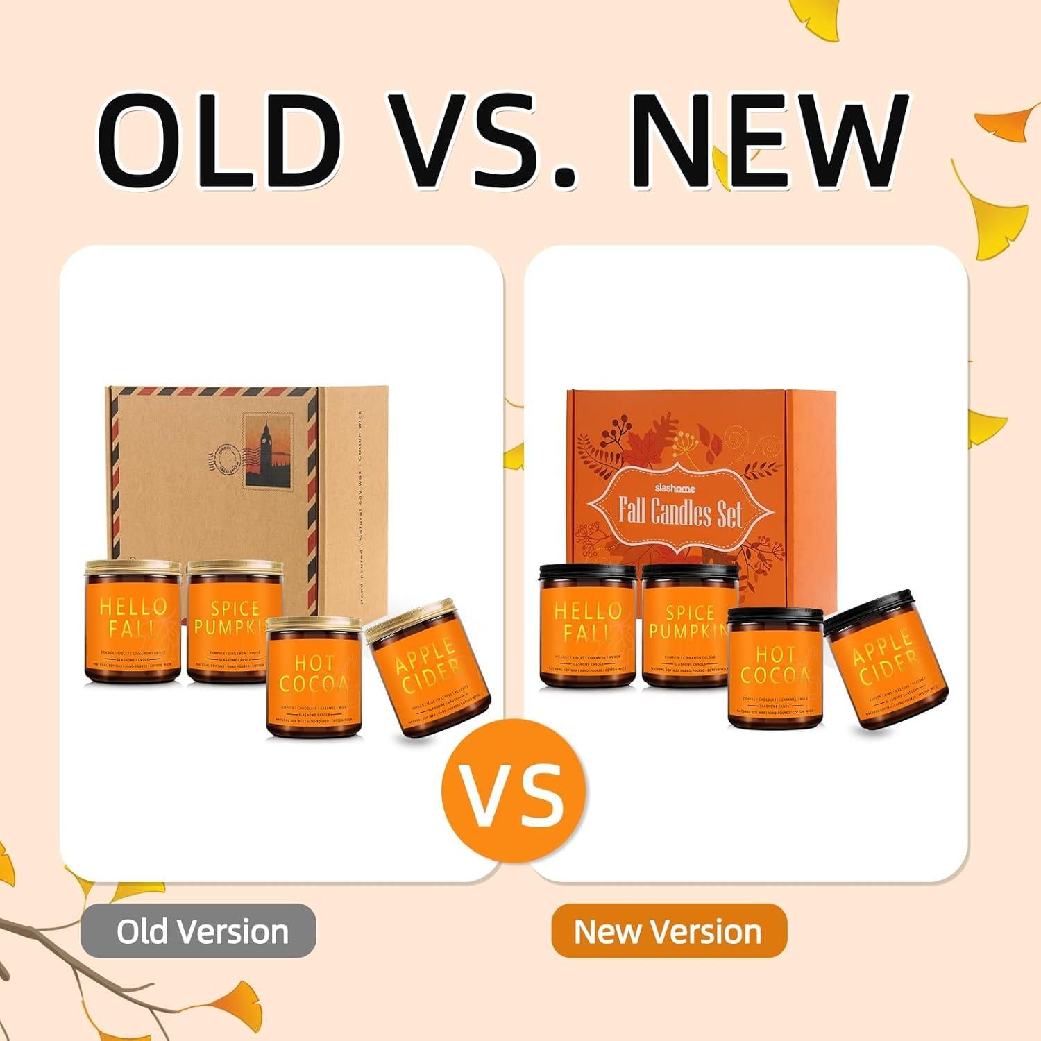 Juego de Velas Aromáticas de Otoño Slashome - 4 Fragancias