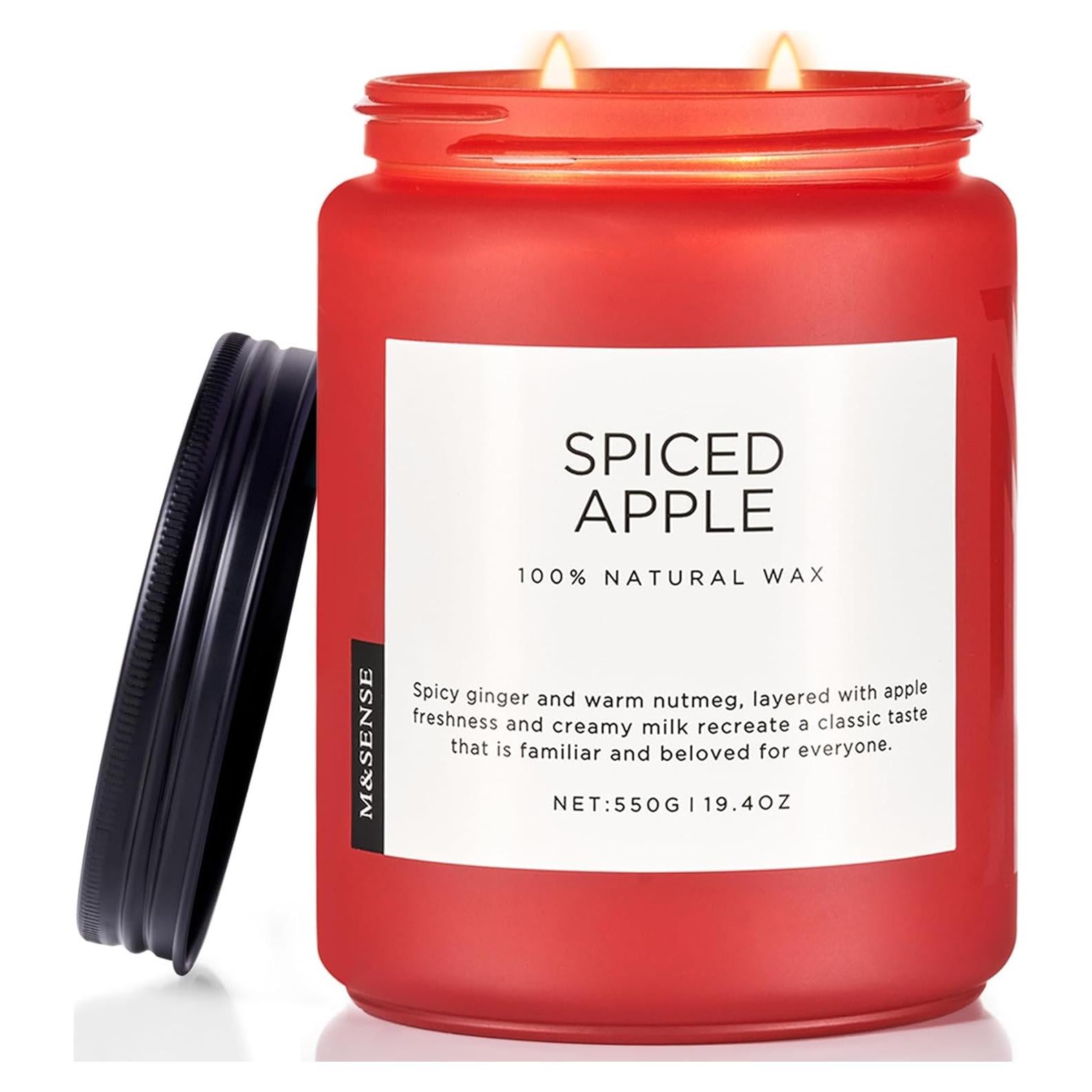 M&SENSE Vela Aromática Manzana Especiada 550g Tarro Grande