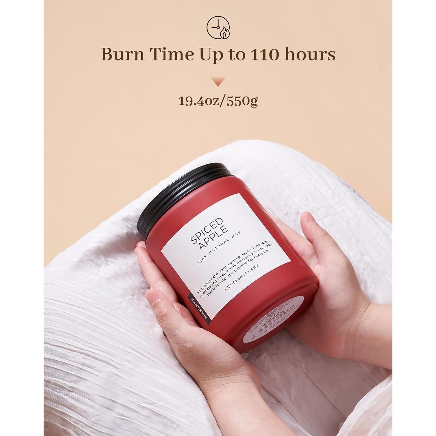 M&SENSE Vela Aromática Manzana Especiada 550g Tarro Grande