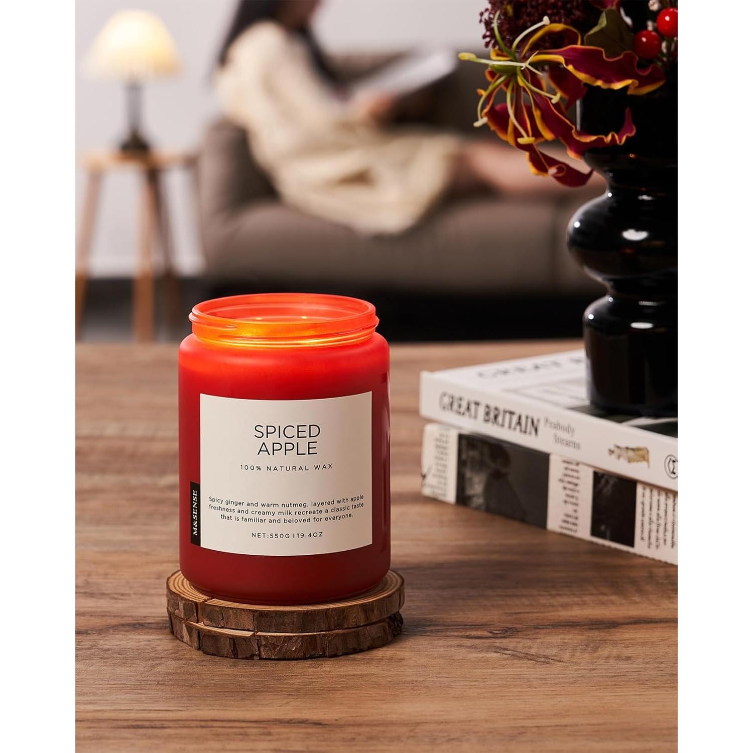 M&SENSE Vela Aromática Manzana Especiada 550g Tarro Grande