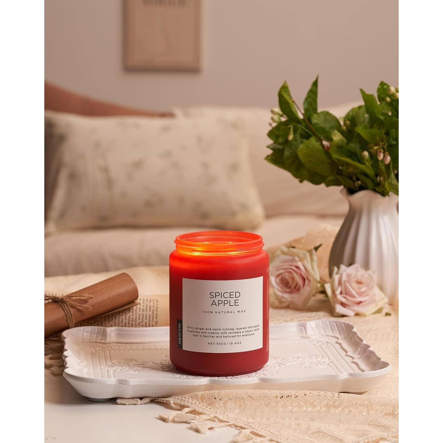 M&SENSE Vela Aromática Manzana Especiada 550g Tarro Grande