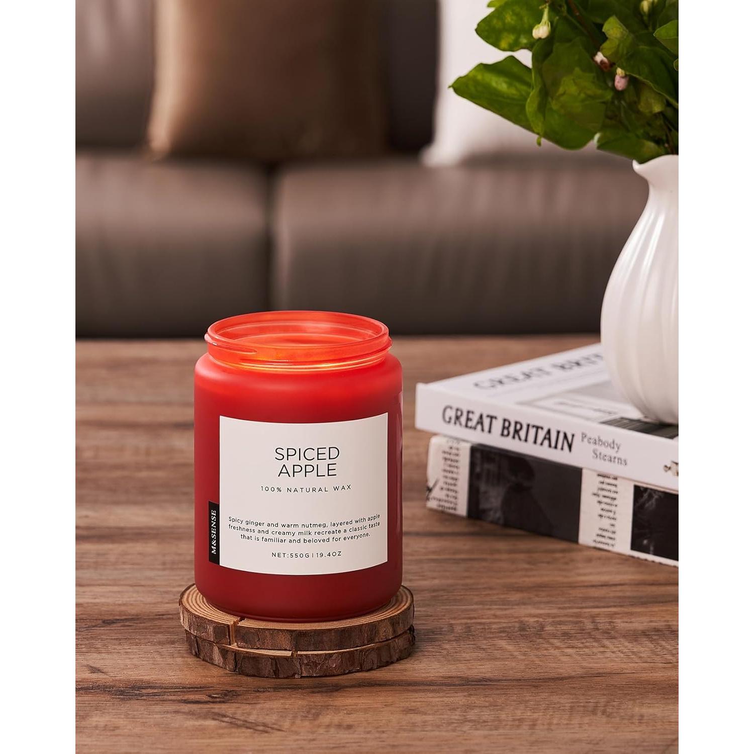 M&SENSE Vela Aromática Manzana Especiada 550g Tarro Grande