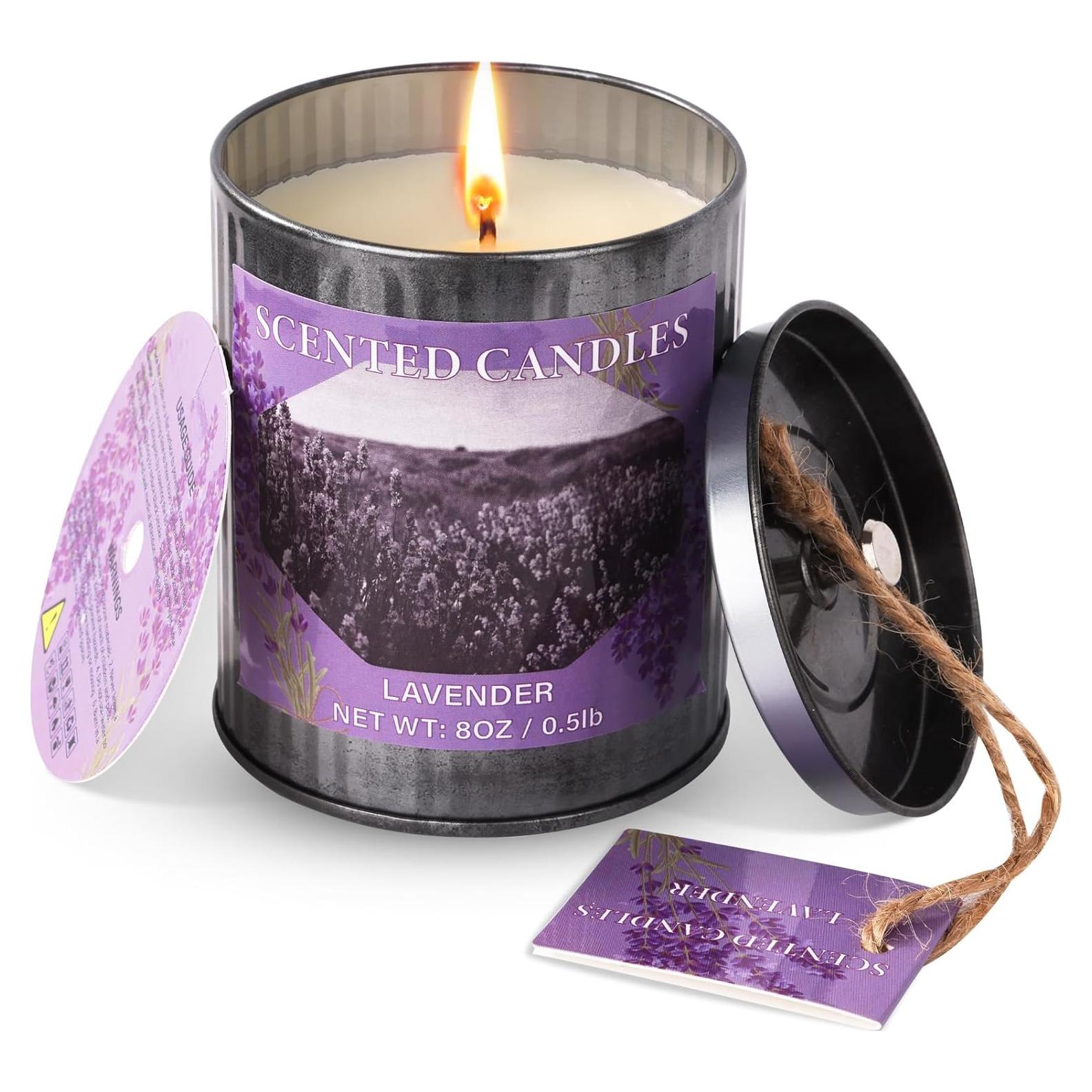 Vela Aromática de Soja CUKIY 8oz Lavanda 50h Quema