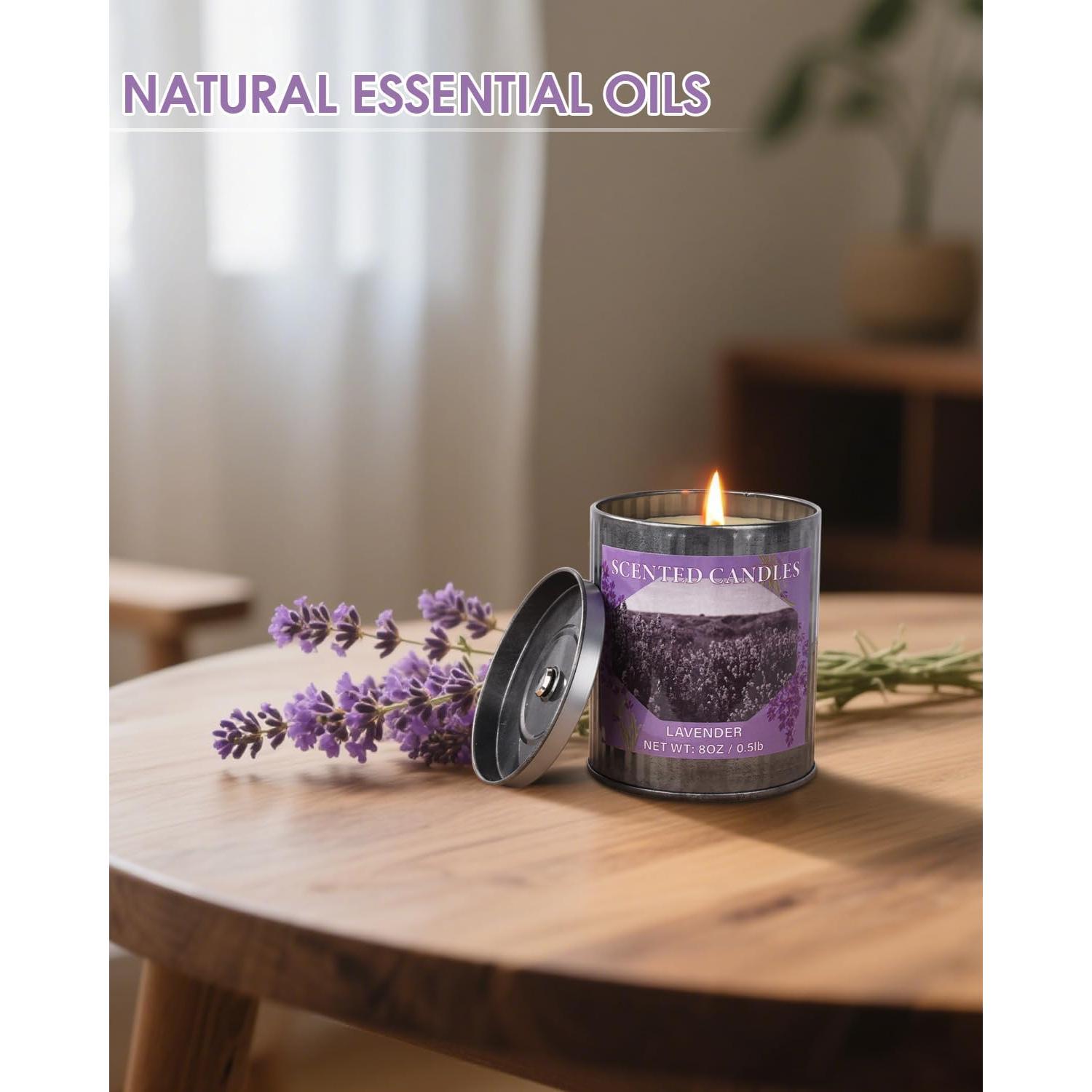 Vela Aromática de Soja CUKIY 8oz Lavanda 50h Quema