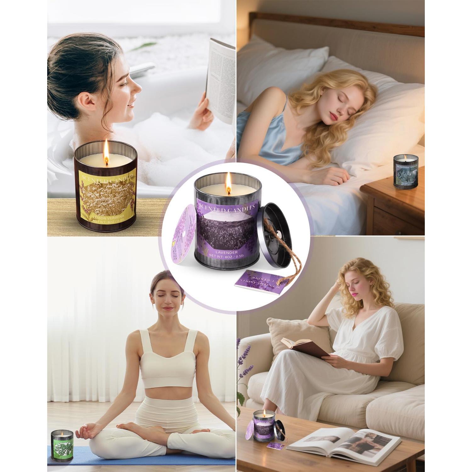 Vela Aromática de Soja CUKIY 8oz Lavanda 50h Quema