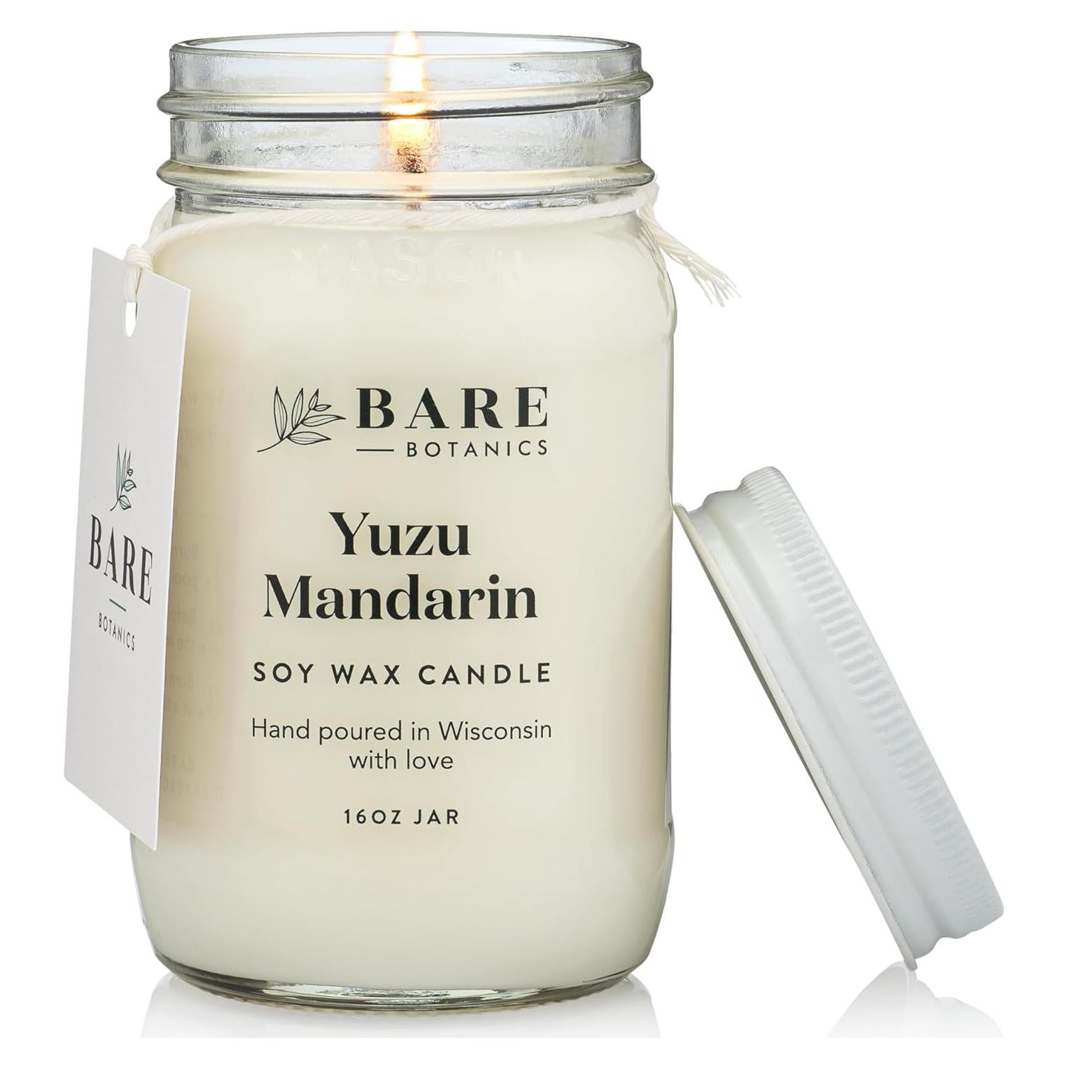 Vela Aromática de Soja Bare Botanics Yuzu Mandarin 16 oz