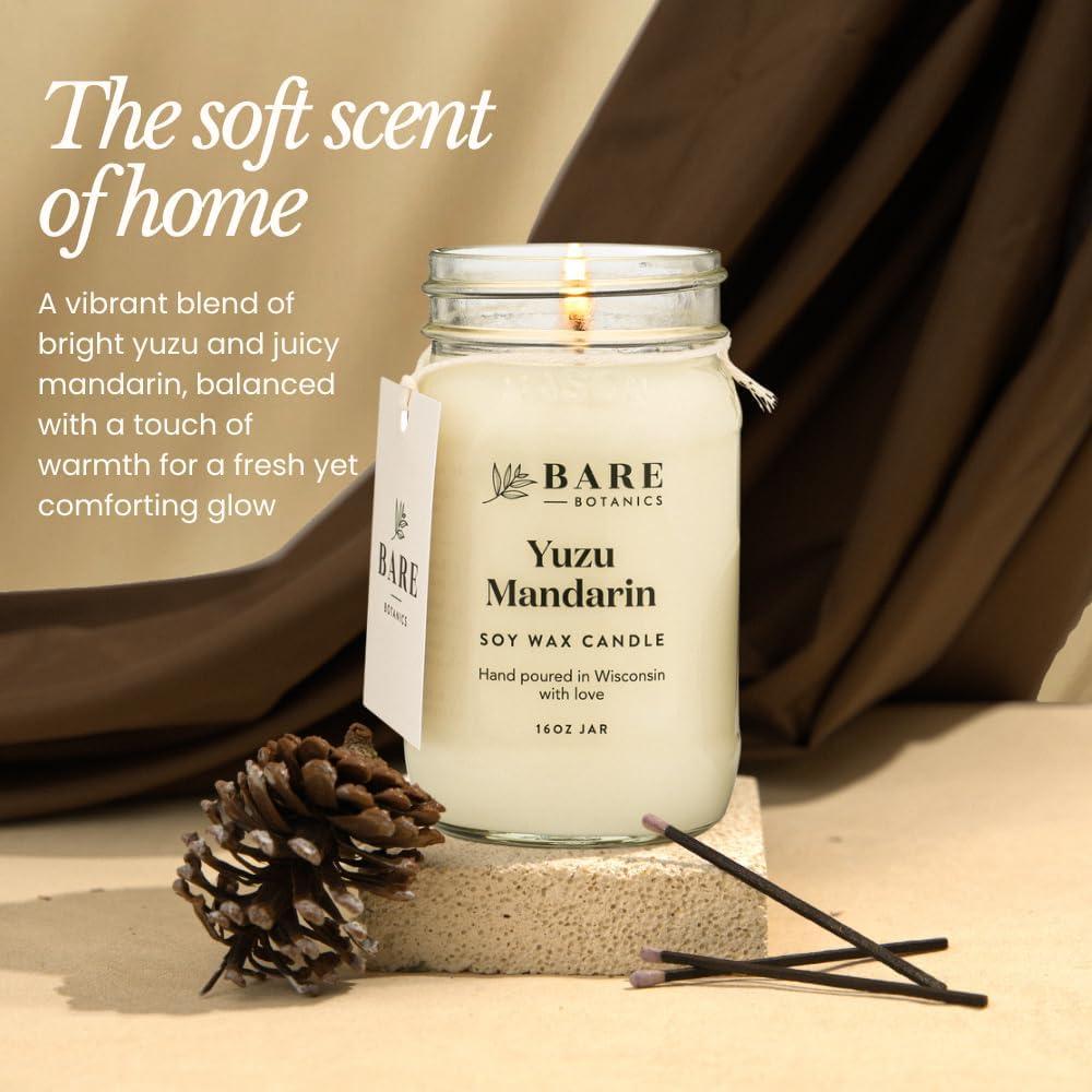 Vela Aromática de Soja Bare Botanics Yuzu Mandarin 16 oz