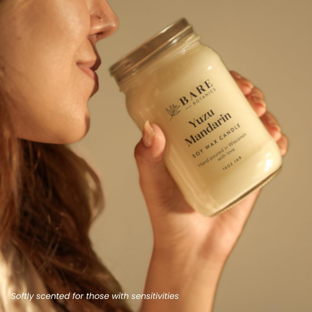 Vela Aromática de Soja Bare Botanics Yuzu Mandarin 16 oz