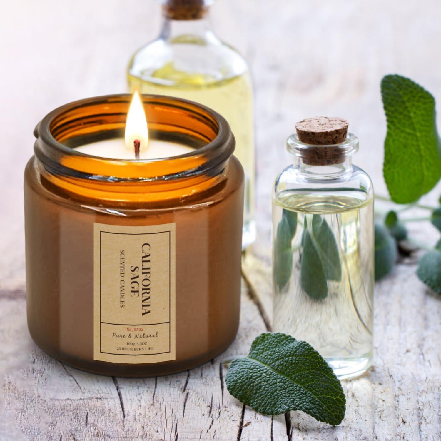 Set de 4 Velas Aromáticas FOMICO - Cera de Soja, 100 Horas