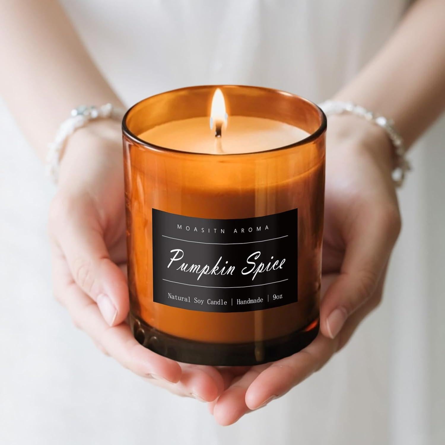 Vela Aromática MOASITN 255g Especias de Calabaza Hecha a Mano