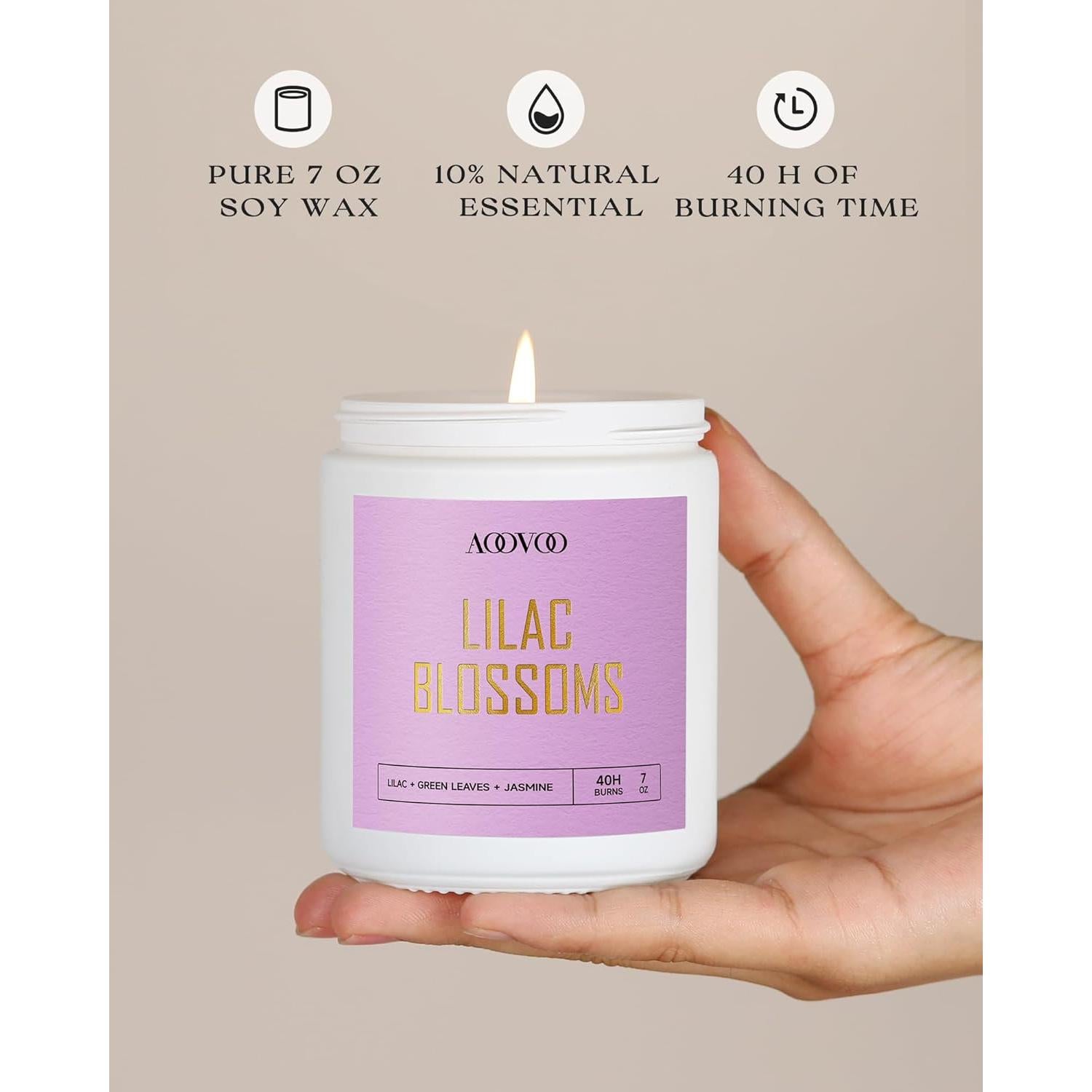 Conjunto de 6 Velas Aromáticas AOOVOO - Cera de Soja 1190g