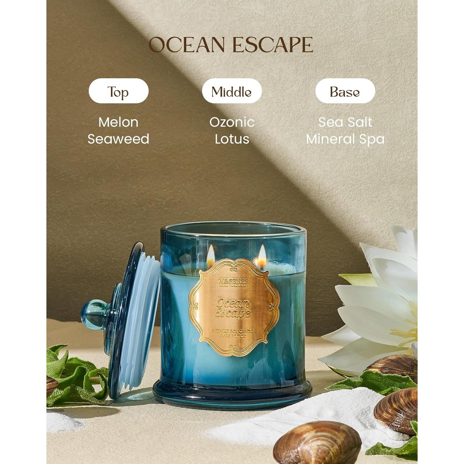 Vela Aromática M&SENSE OceanEscape 360g Soja Natural 75h