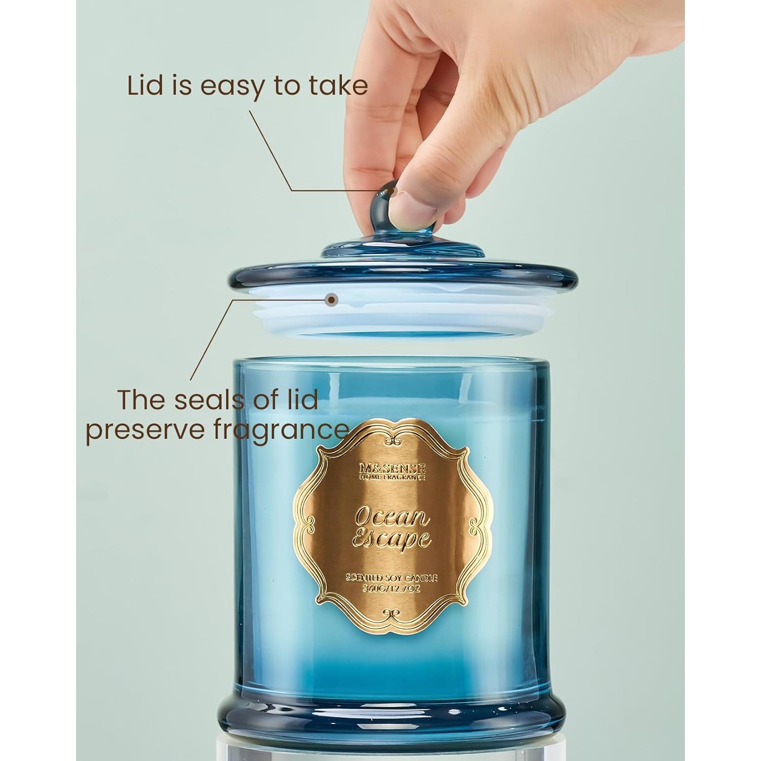 Vela Aromática M&SENSE OceanEscape 360g Soja Natural 75h