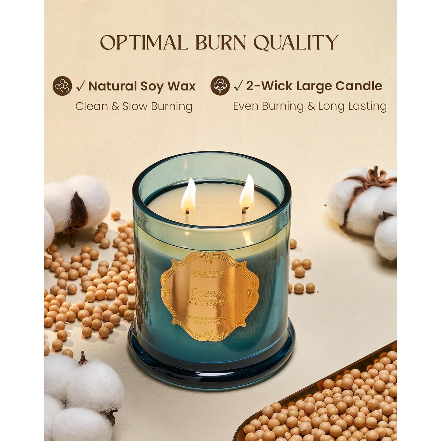 Vela Aromática M&SENSE OceanEscape 360g Soja Natural 75h