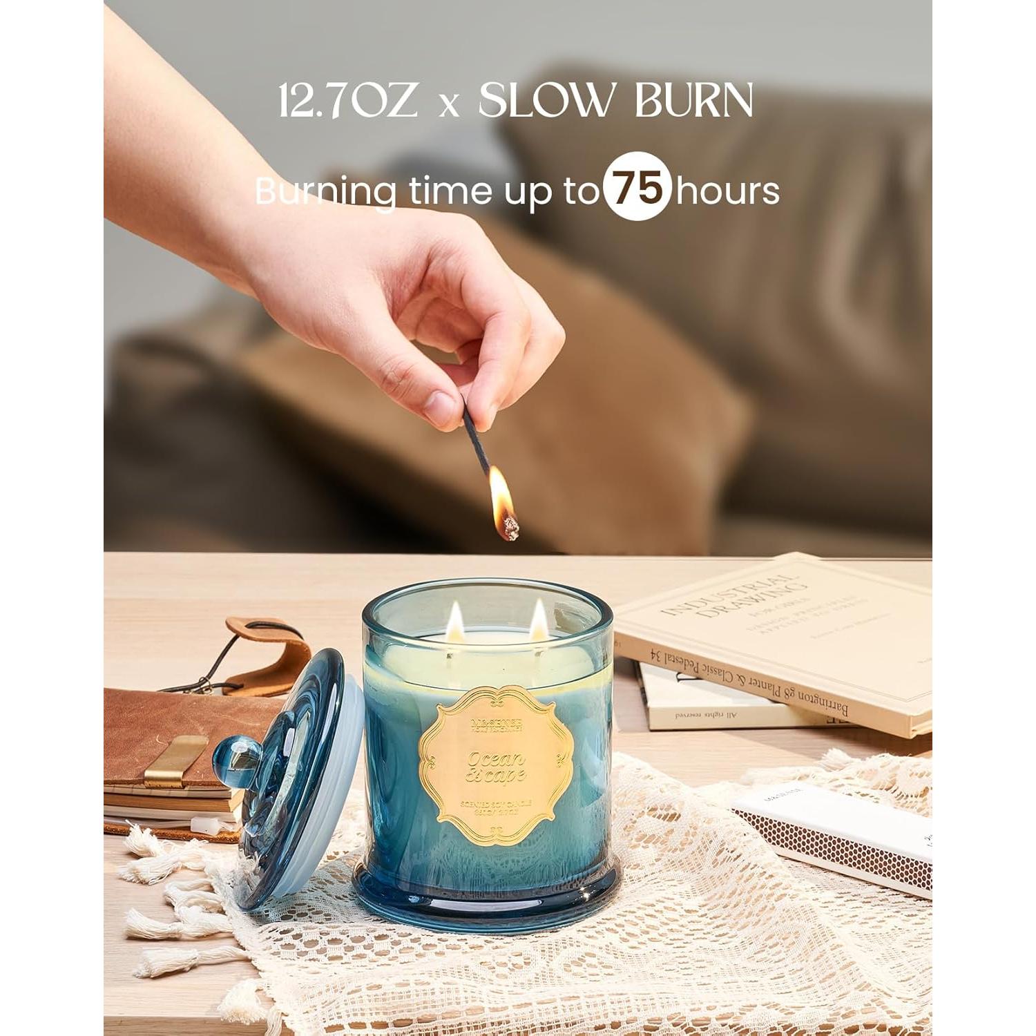 Vela Aromática M&SENSE OceanEscape 360g Soja Natural 75h