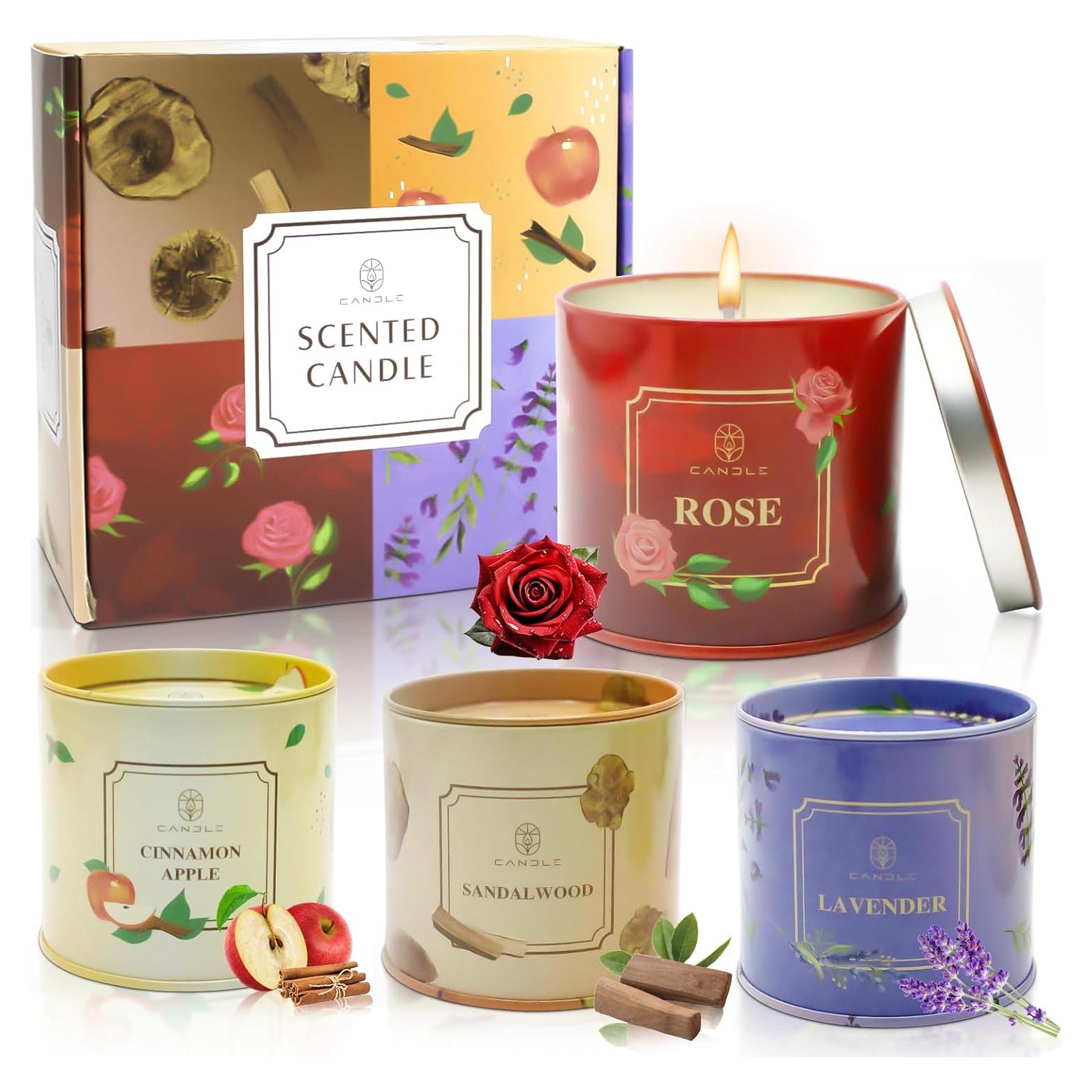 Juego de 4 Velas Aromáticas de Cera de Soja Lamway 184g