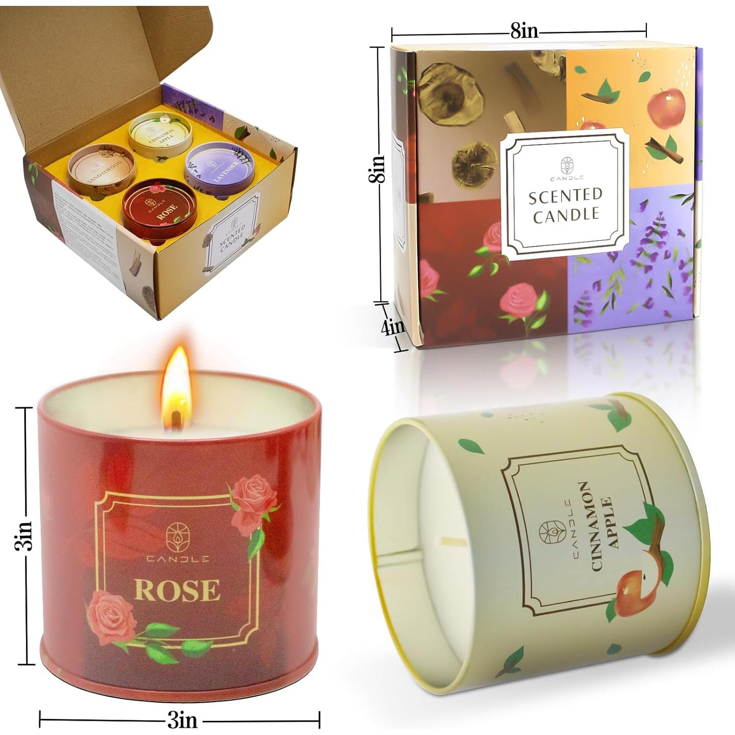 Juego de 4 Velas Aromáticas de Cera de Soja Lamway 184g
