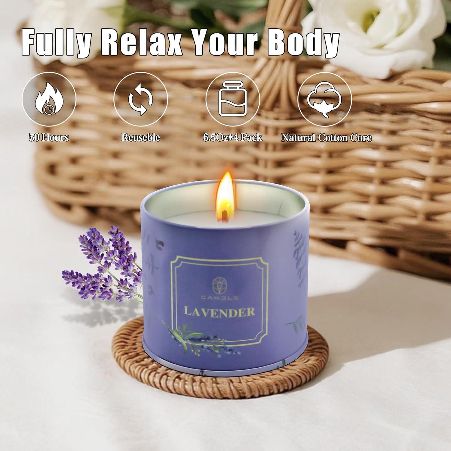 Juego de 4 Velas Aromáticas de Cera de Soja Lamway 184g