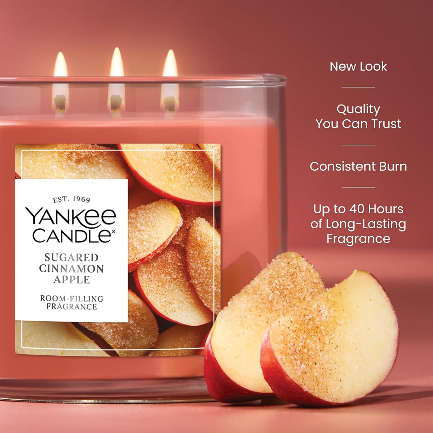 Vela Aromática Yankee Candle 3 Mechas Manzana Canela 411g