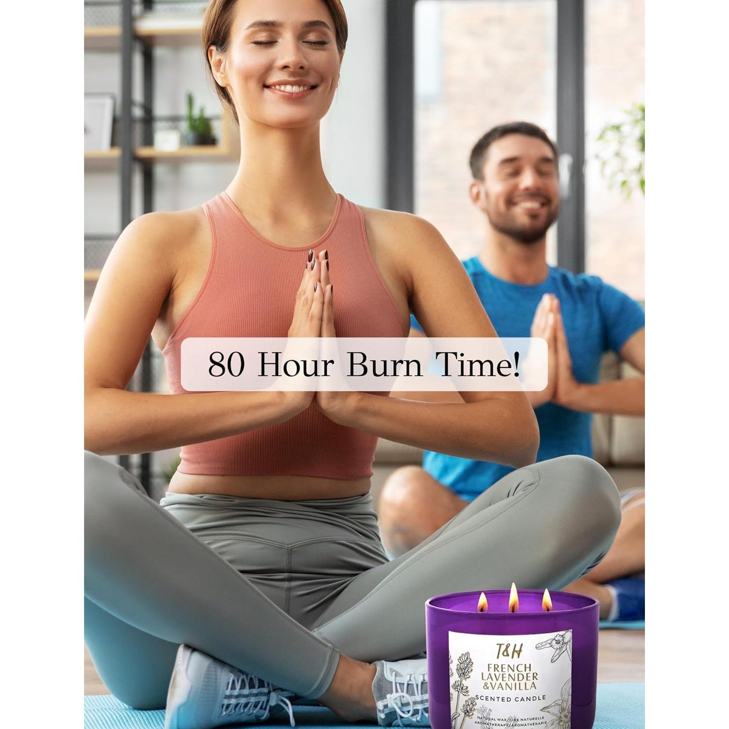 Vela Aromática T&H de Lavanda y Vainilla 3 Mechas 447.5 g