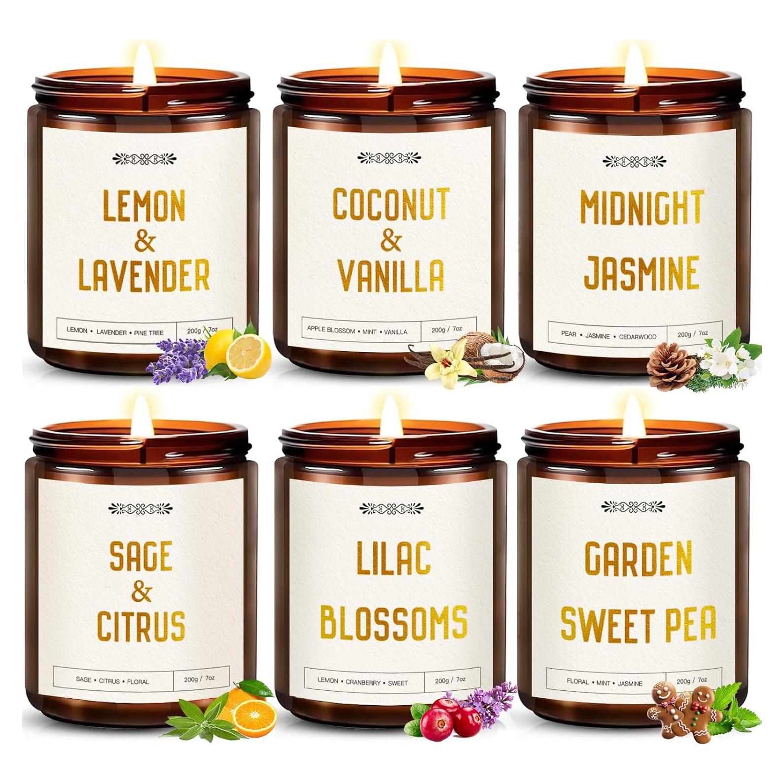 Set de 6 Velas Aromáticas Yinuo de Soja 198g - Regalo Ideal