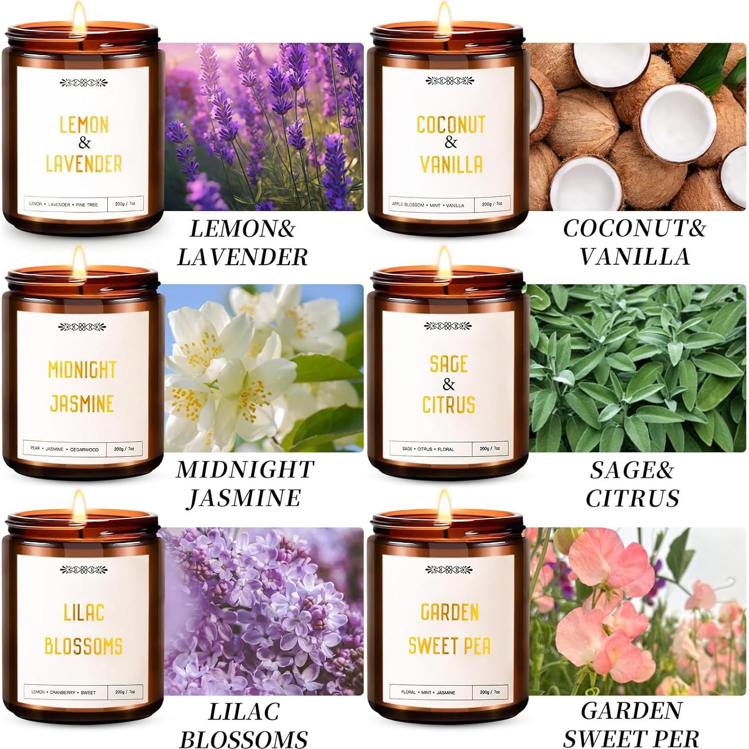 Set de 6 Velas Aromáticas Yinuo de Soja 198g - Regalo Ideal