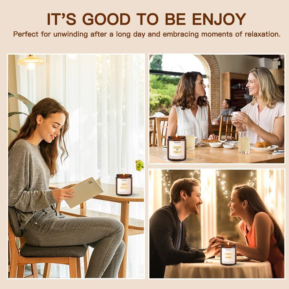 Set de 6 Velas Aromáticas Yinuo de Soja 198g - Regalo Ideal