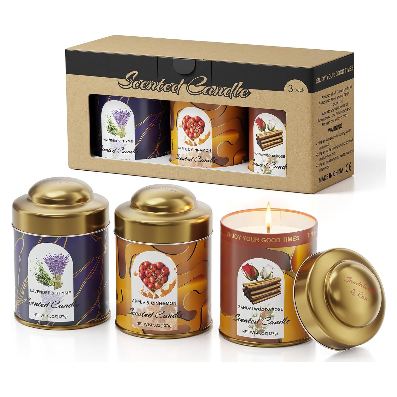 Juego de Velas Aromáticas Vortixx - 3 Aromas Naturales 127.6g