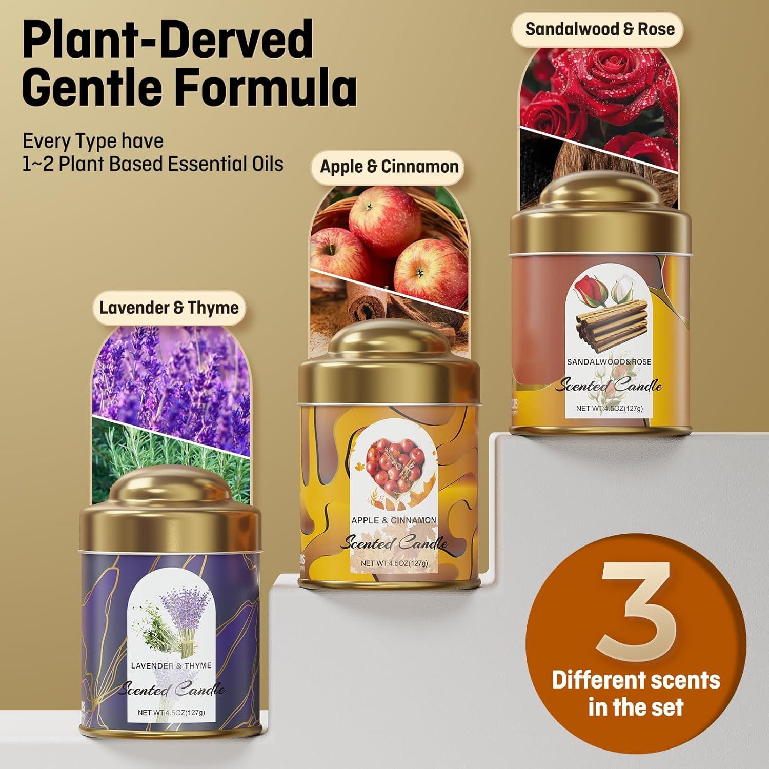 Juego de Velas Aromáticas Vortixx - 3 Aromas Naturales 127.6g