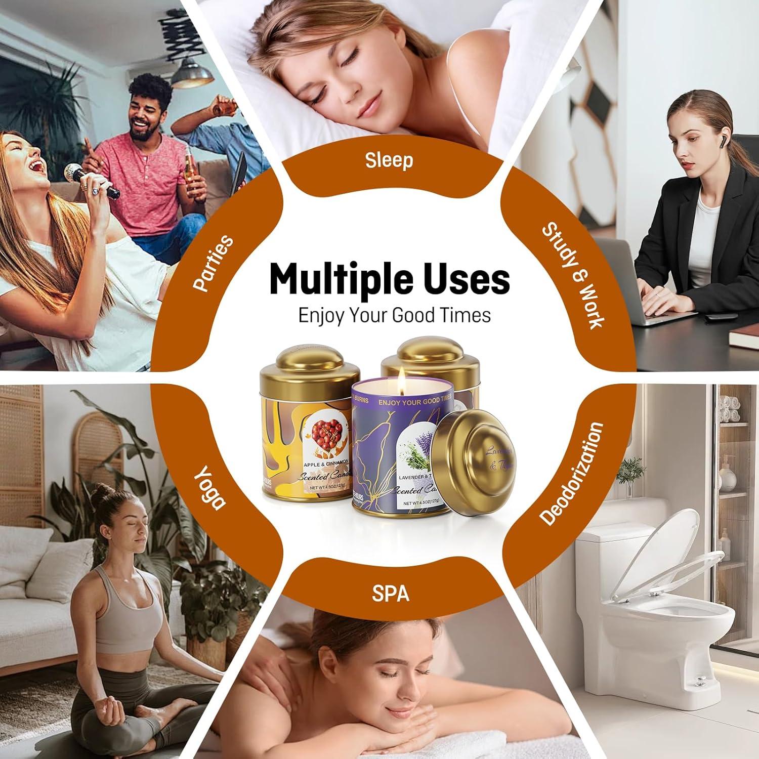 Juego de Velas Aromáticas Vortixx - 3 Aromas Naturales 127.6g