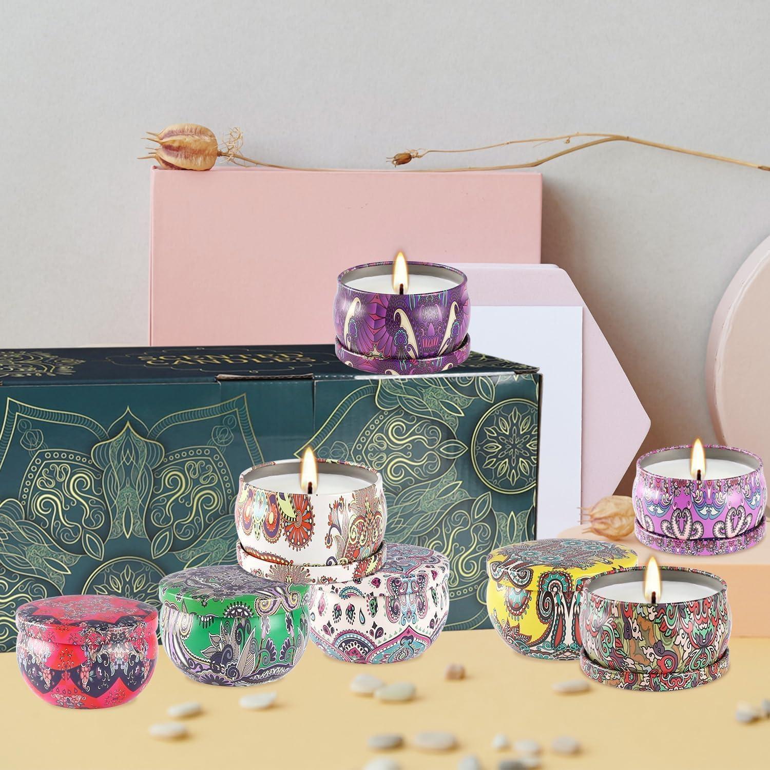 Juego de 24 Velas Aromáticas de Cera de Soja WPONSZU 70g