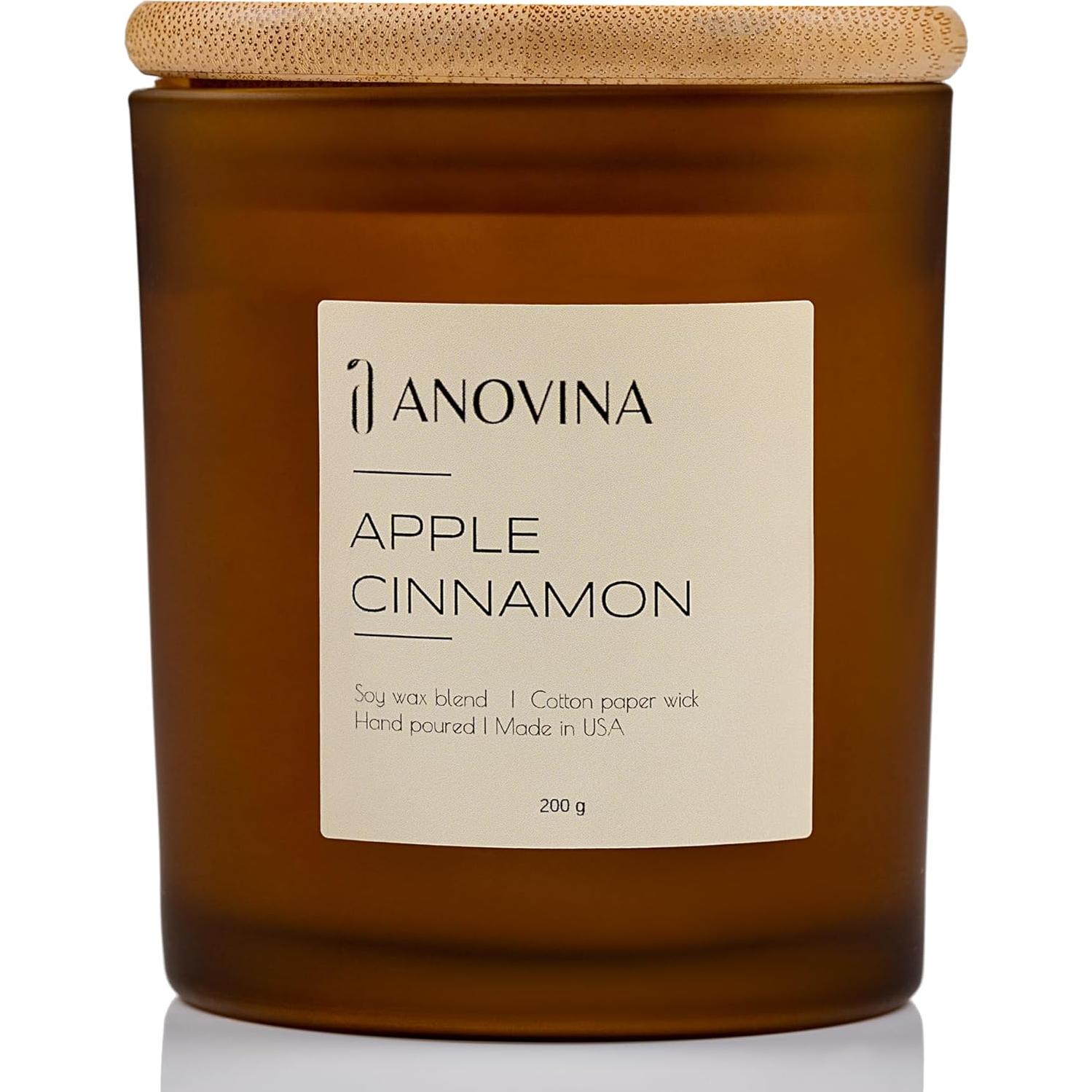 Vela Aromática Anovina Manzana Canela - Cera de Soja 10cm