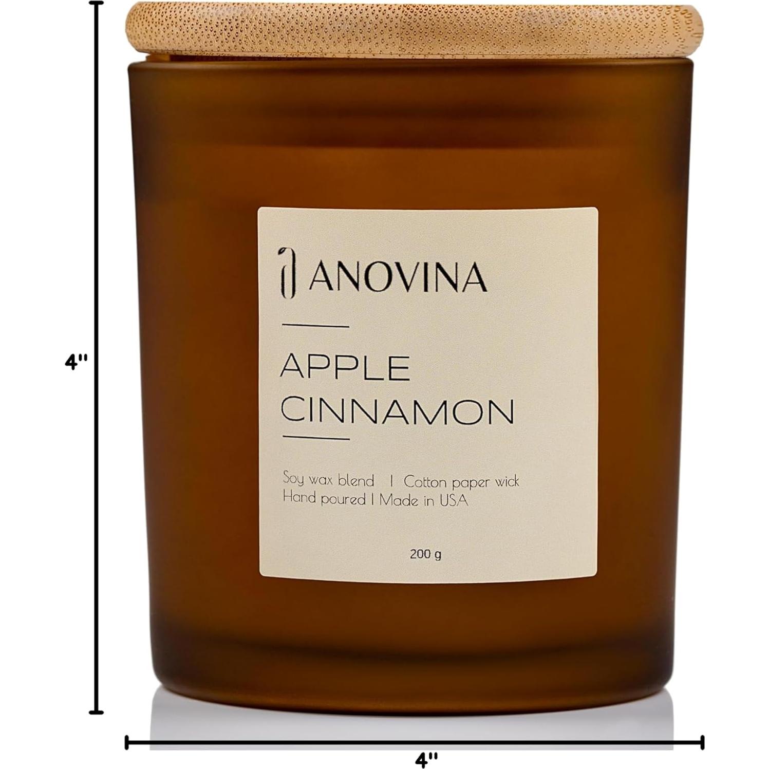 Vela Aromática Anovina Manzana Canela - Cera de Soja 10cm