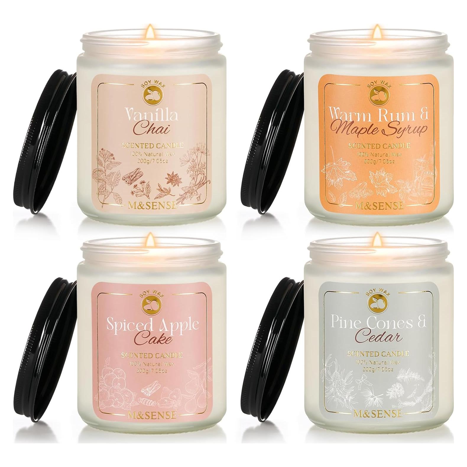 Conjunto de Velas de Soja M&SENSE - 4 Aromas Otoñales 1.77 kg